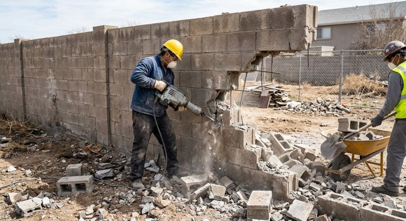 Retaining Wall Demolition in Sacramento, CA